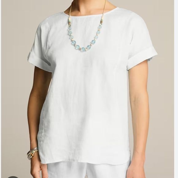 J. Jill Tops - J Jill purejill Linen Popover Top White XL